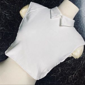 Edgy white collared crop top with open sides